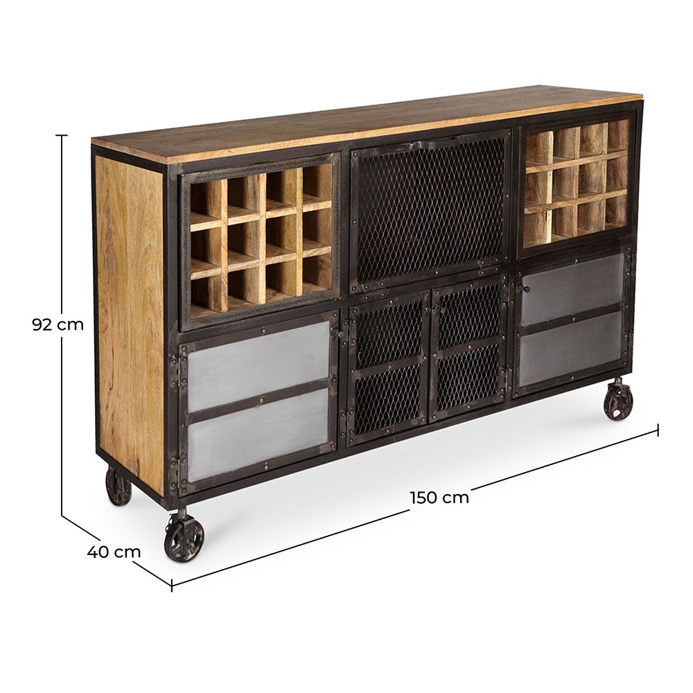 Cantinetta per vino con ruote - Design industriale - Davo