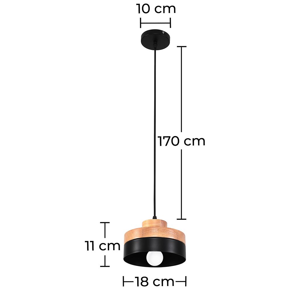 Lampadario stile scandinavo Eigli - Legno e metallo