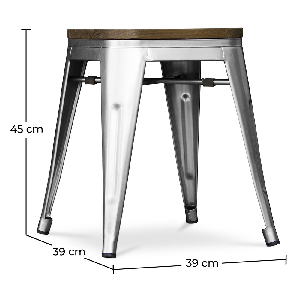 Sgabello Bistrot Metalix in legno - Metallo - 45 cm