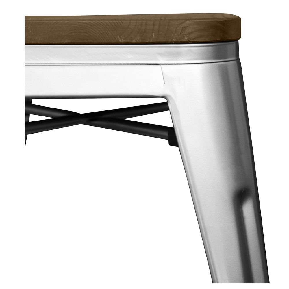 Sgabello Bistrot Metalix in legno - Metallo - 45 cm