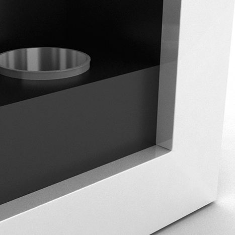 Caminetto da parete a bioetanolo contemporaneo - VPF-FD50-bianco