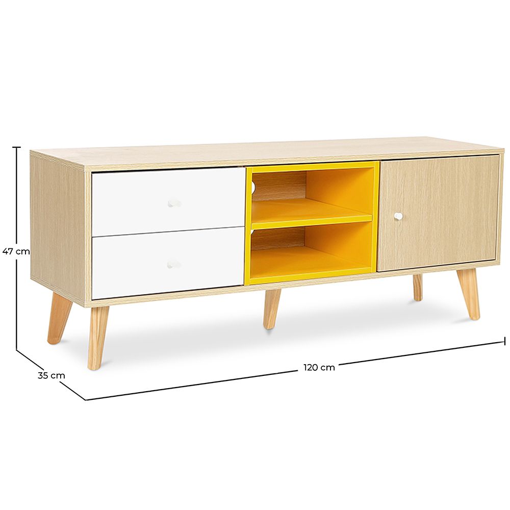 Mobile TV in Legno - Stile Scandinavo - Erica 