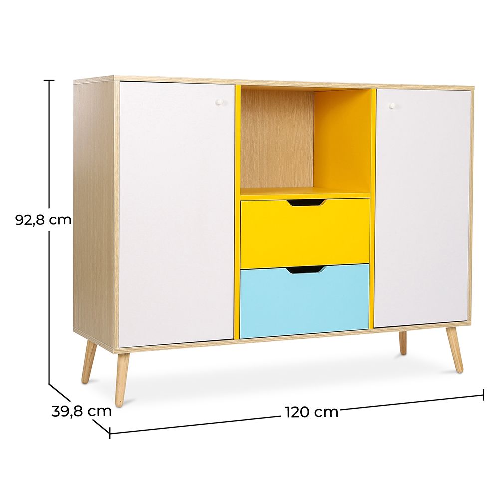 Credenza in Legno - Design Multicolore - Stile Scandinavo - Graep