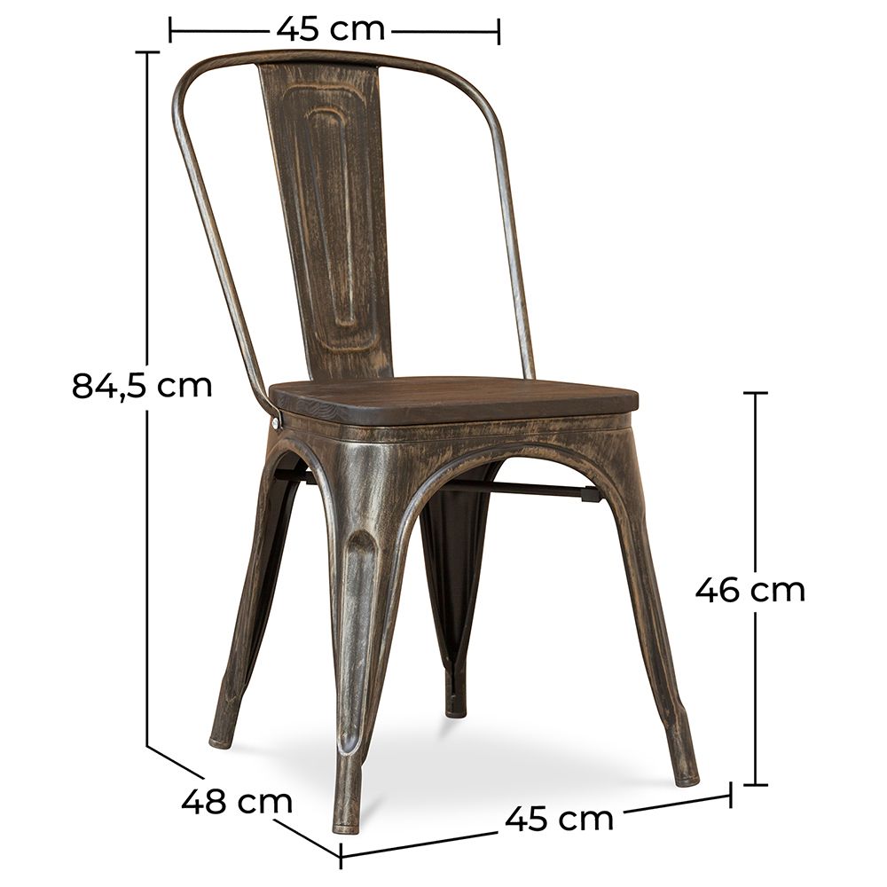Sedia Bistrot Metalix Seduta in Legno Nuova edizione - Metallo