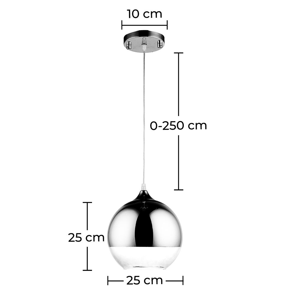 Lampada Reflexion - 25 cm - Metallo Cromato