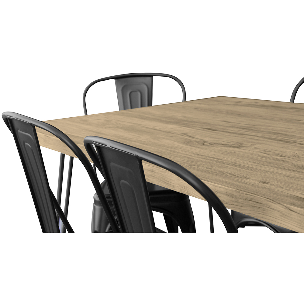 Tavolo da pranzo Hairpin 150x90 + X6 Sedia Bistrot Metalix 