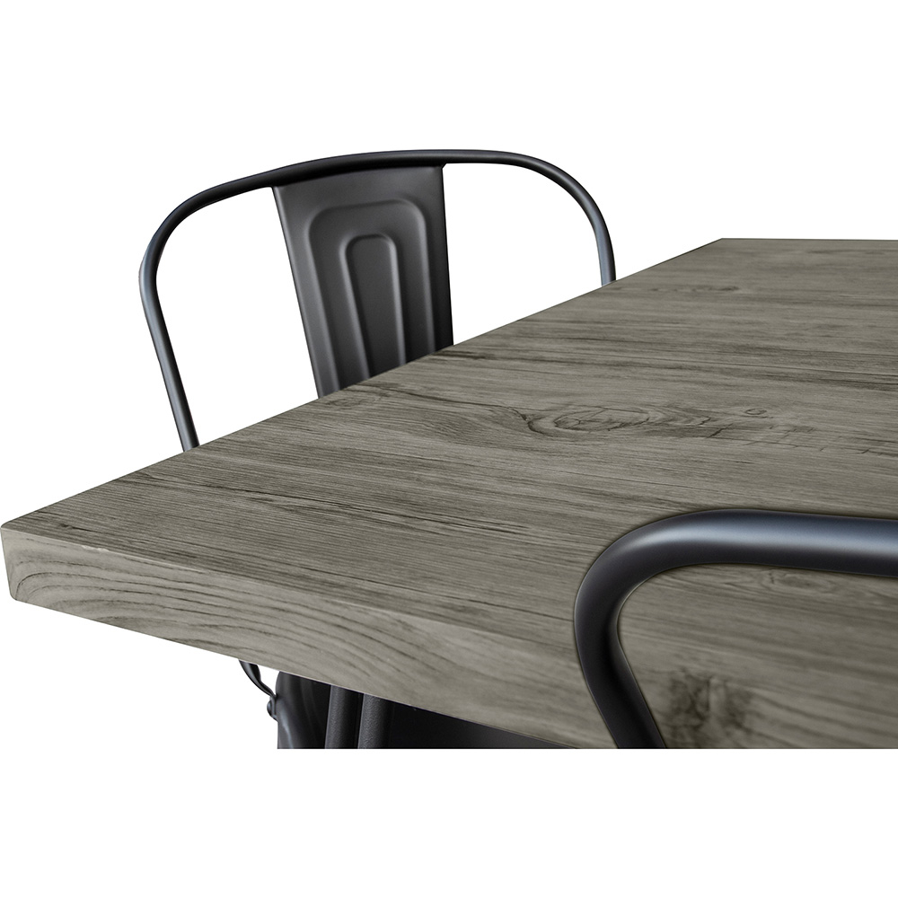 Tavolo da pranzo Hairpin grigio 120x90 + X4 Sedia Bistrot Metalix 