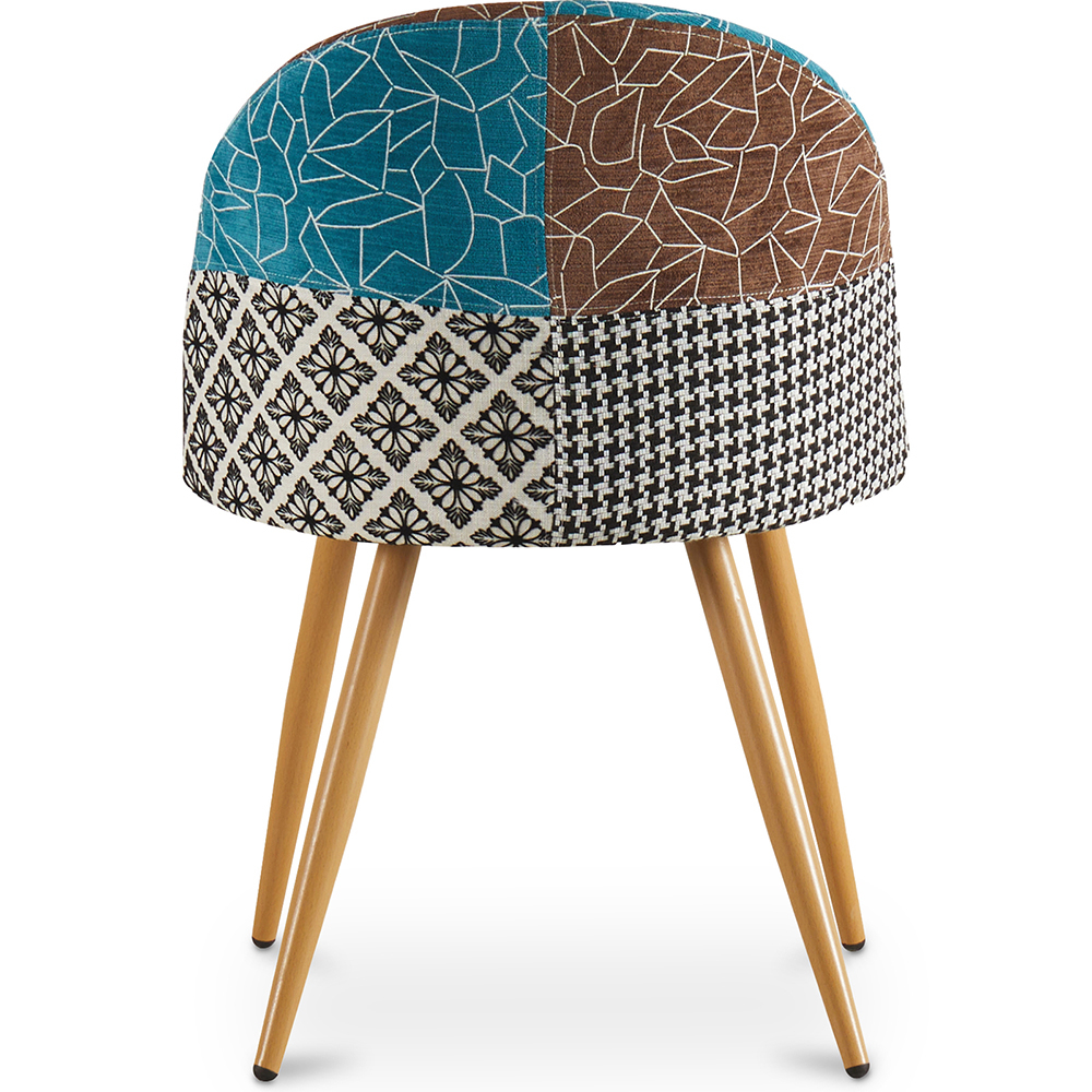 Sedia da Pranzo Design Accent rivestimento Patchwork, Stile Scandinavo,Retrò Gambe in legno - Bennett Amy