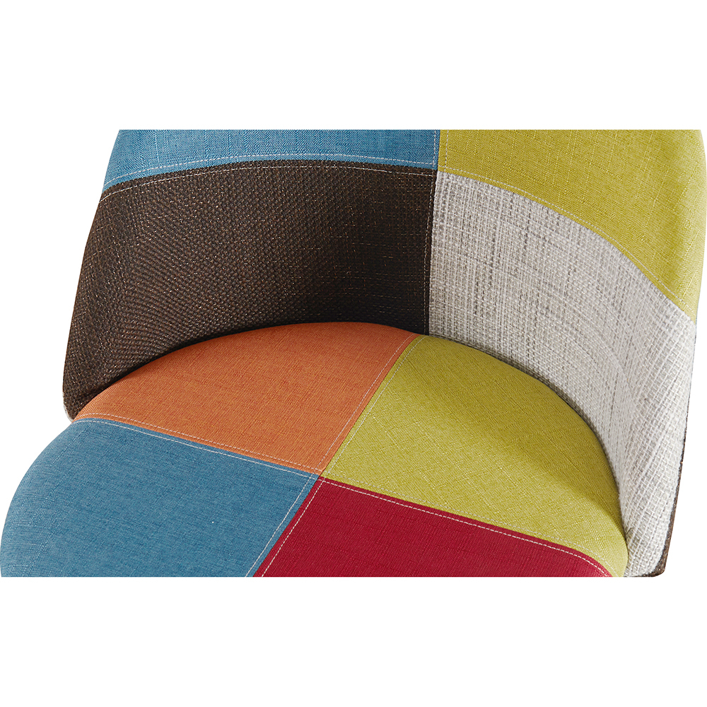 Sedia da Pranzo, Design Accent Rivestimento Patchwork Stile Scandinavo, Retrò Gambe in legno - Bennett Fiona