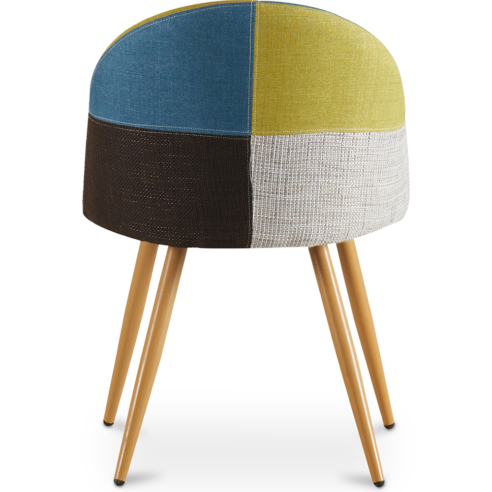 Sedia da Pranzo, Design Accent Rivestimento Patchwork Stile Scandinavo, Retrò Gambe in legno - Bennett Fiona