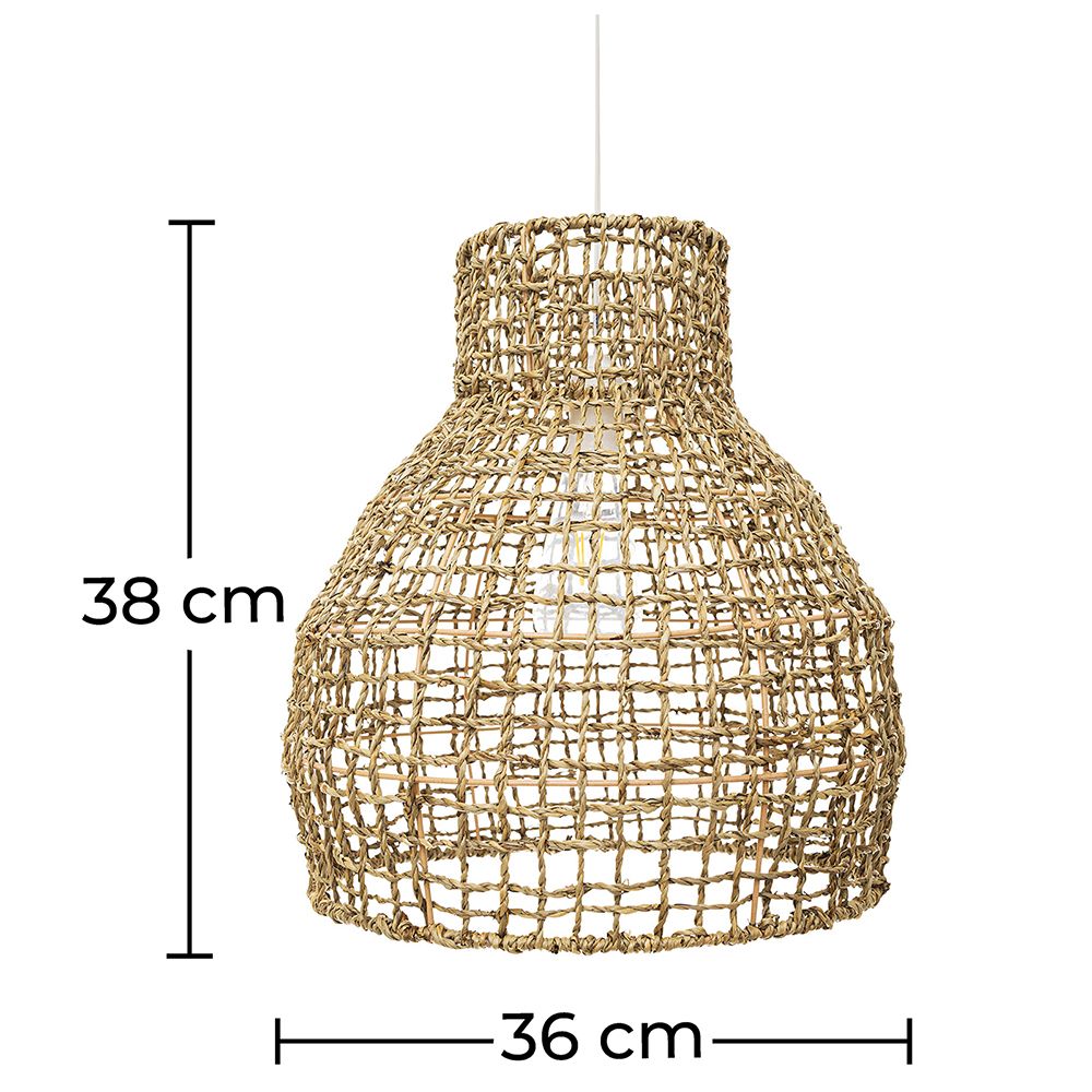 Lampadario In Rattan Naturale Design Boho Bali - Chi