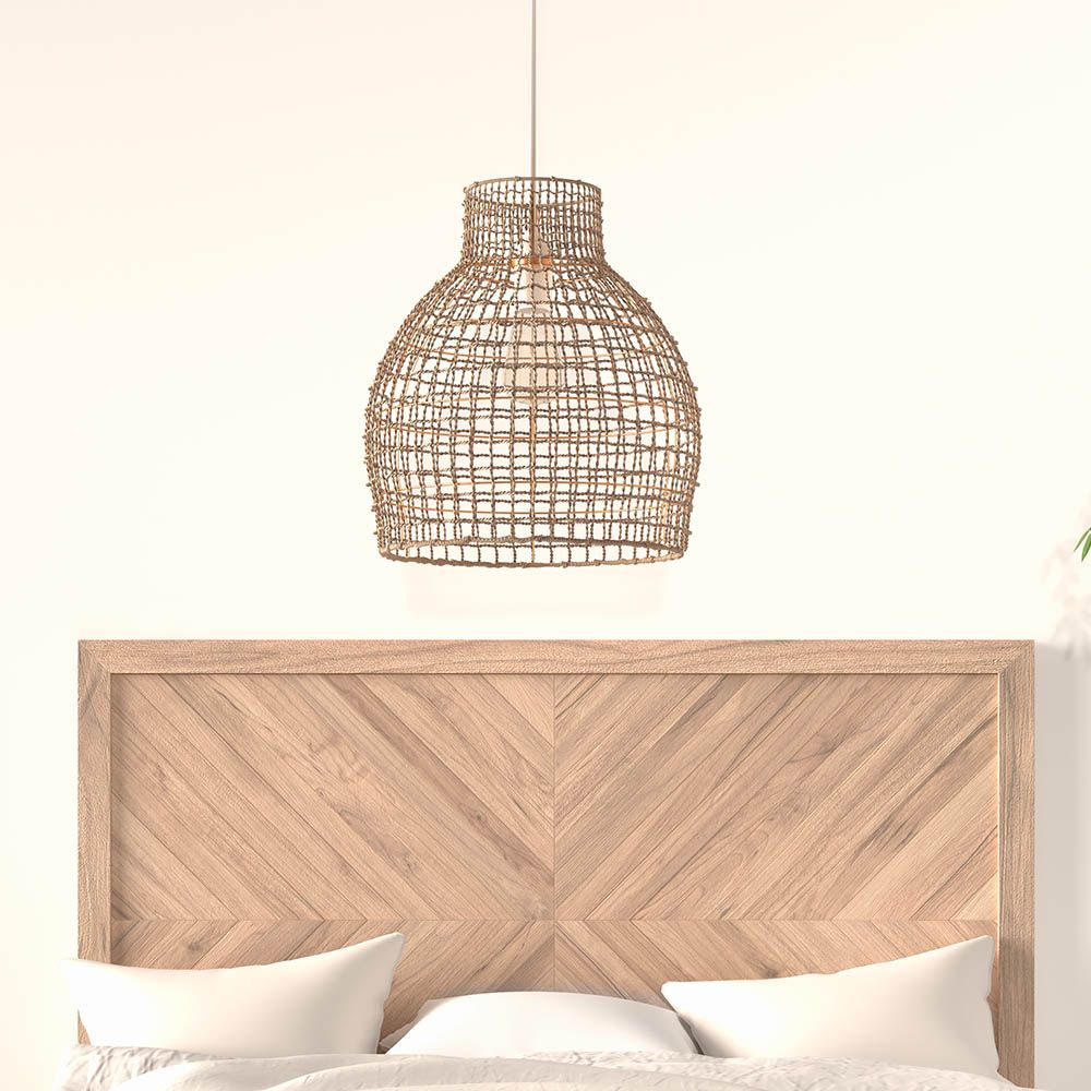 Lampadario In Rattan Naturale Design Boho Bali - Chi