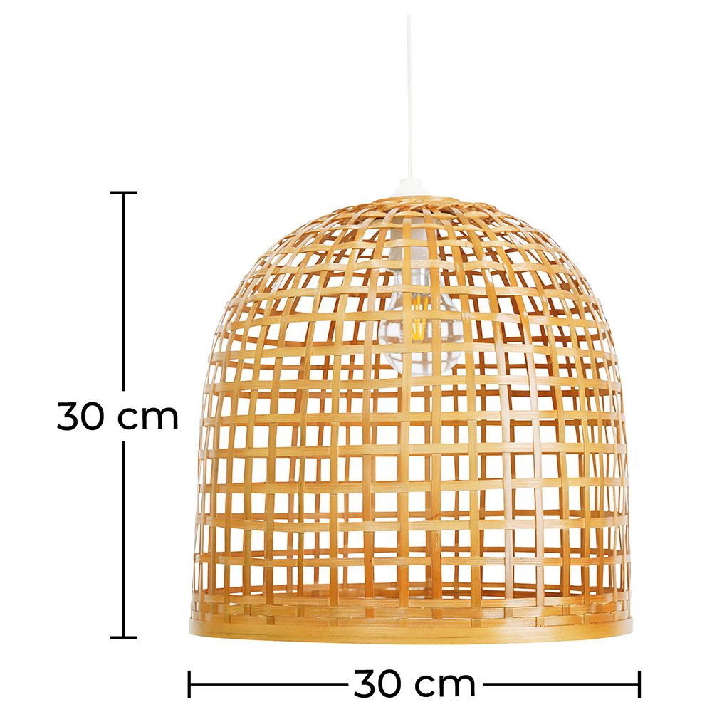 Lampadario In Bambù Naturale Design Boho Bali - Suong
