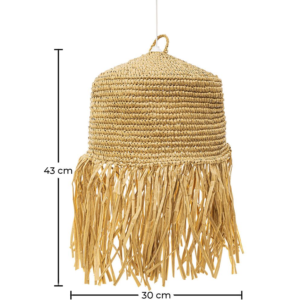 Lampadario In Rattan Naturale Design Boho Bali - Hiue