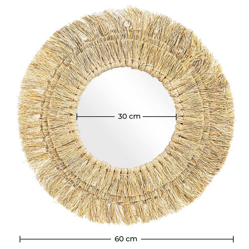  Specchio da Parete - Rotondo Boho Bali (60 cm) - Qui