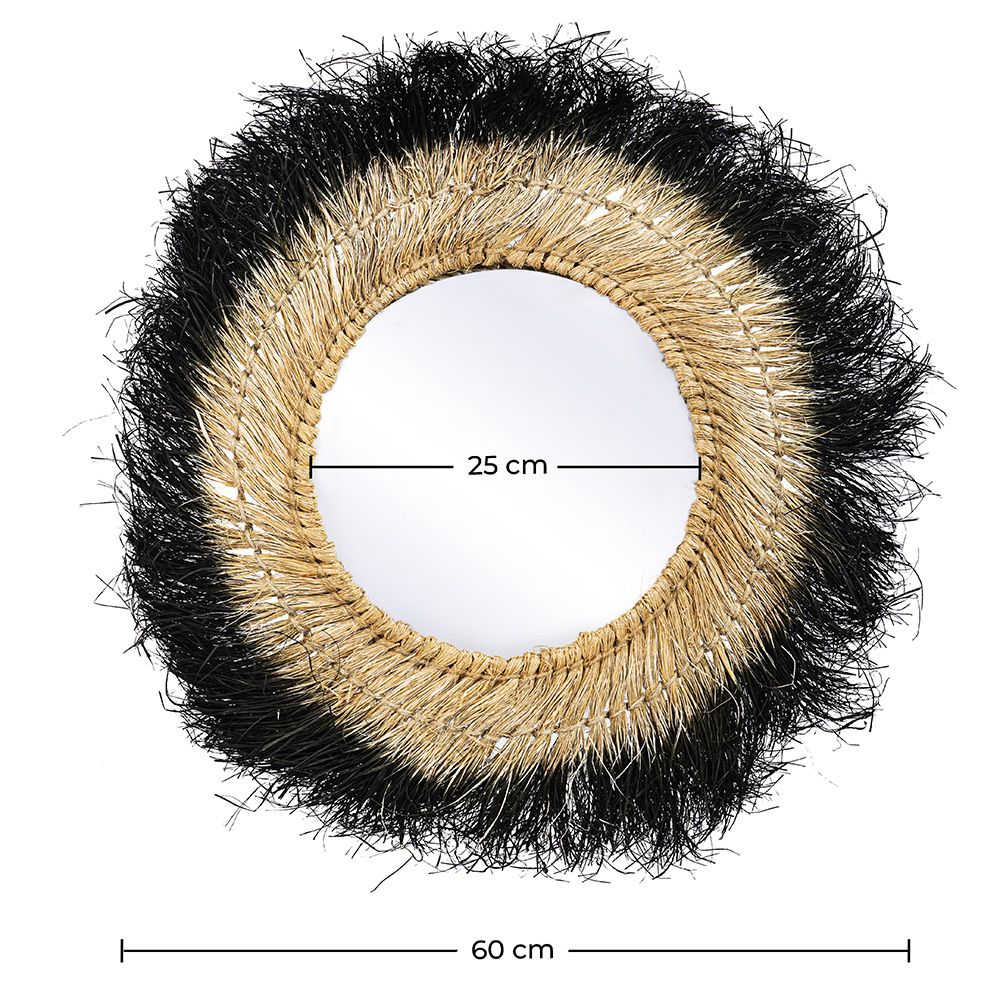  Specchio da Parete - Rotondo Boho Bali (60 cm) - Melu