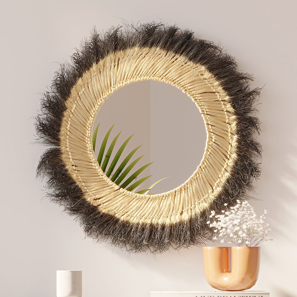  Specchio da Parete - Rotondo Boho Bali (60 cm) - Melu