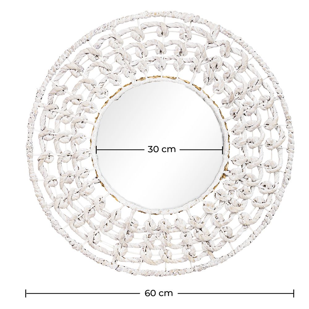  Specchio da Parete - Rotondo Boho Bali (60 cm) - Chiua