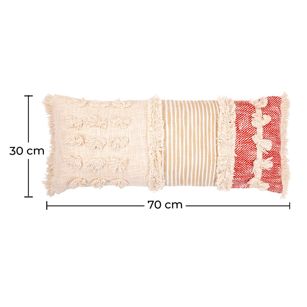 Cuscino Rettangolare in Stile Boho Bali, Cotone fodera + imbottitura - Evanora