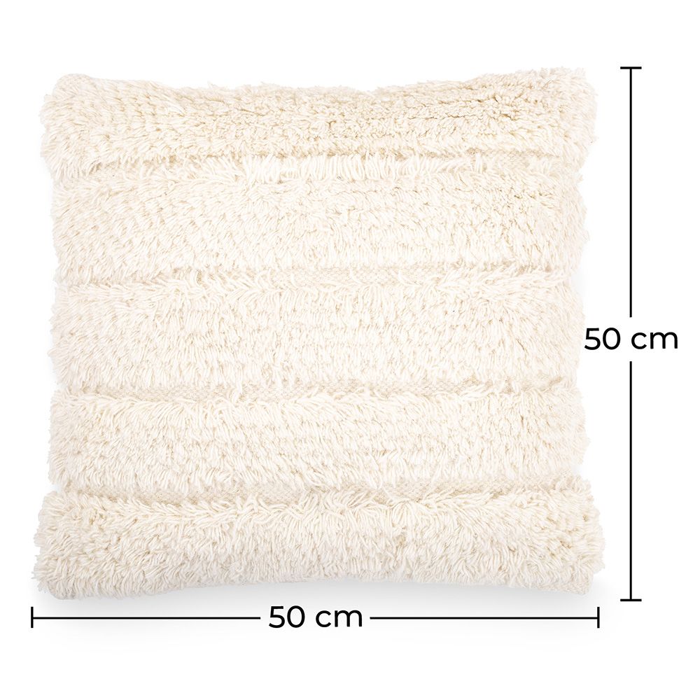 Federa per cuscino Akasha 100% Lana fodera + imbottitura - Stile Rustico - 50x50 cm + cuscino incluso
