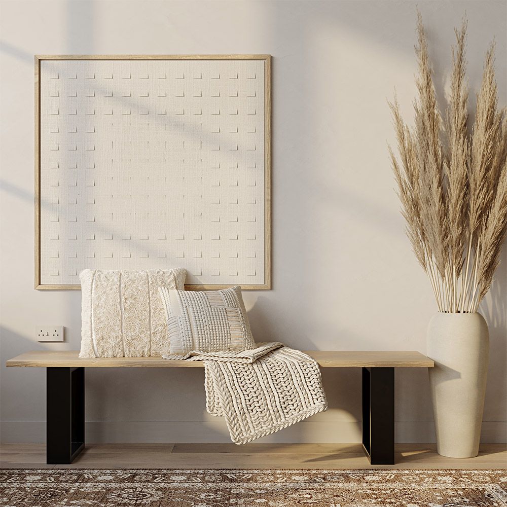 Federa per cuscino Akasha 100% Lana fodera + imbottitura - Stile Rustico - 50x50 cm + cuscino incluso