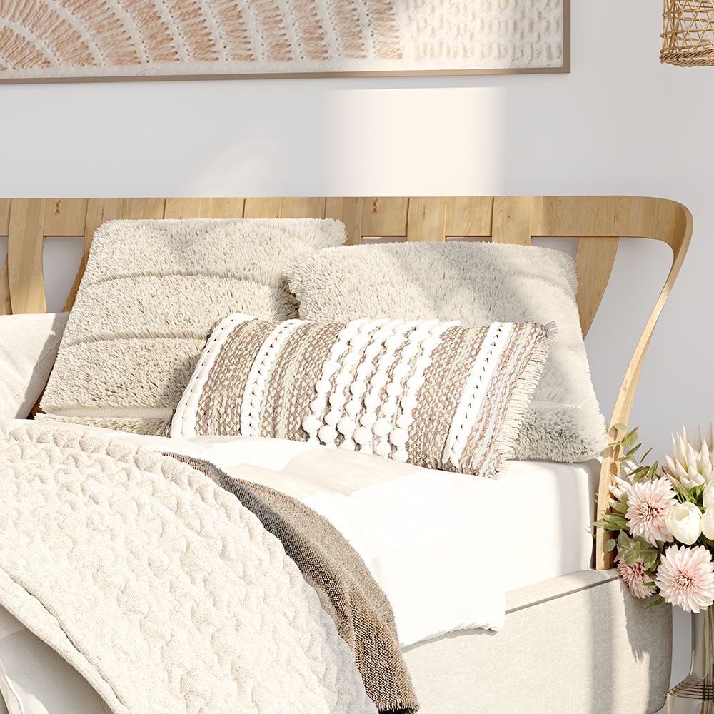 Federa per cuscino Akasha 100% Lana fodera + imbottitura - Stile Rustico - 50x50 cm + cuscino incluso