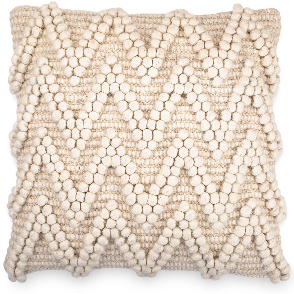 Federa per cuscino Chewuna 100% Lana fodera + imbottitura - Stile Rustico - 50x50 cm + cuscino incluso