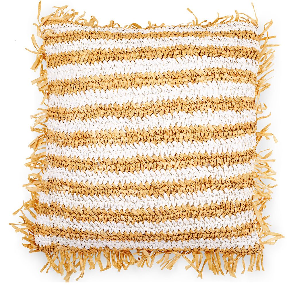 Federa per cuscino Candice 100% Rafia - Stile Rustico - 50x50 cm, cuscino incluso fodera + imbottitura