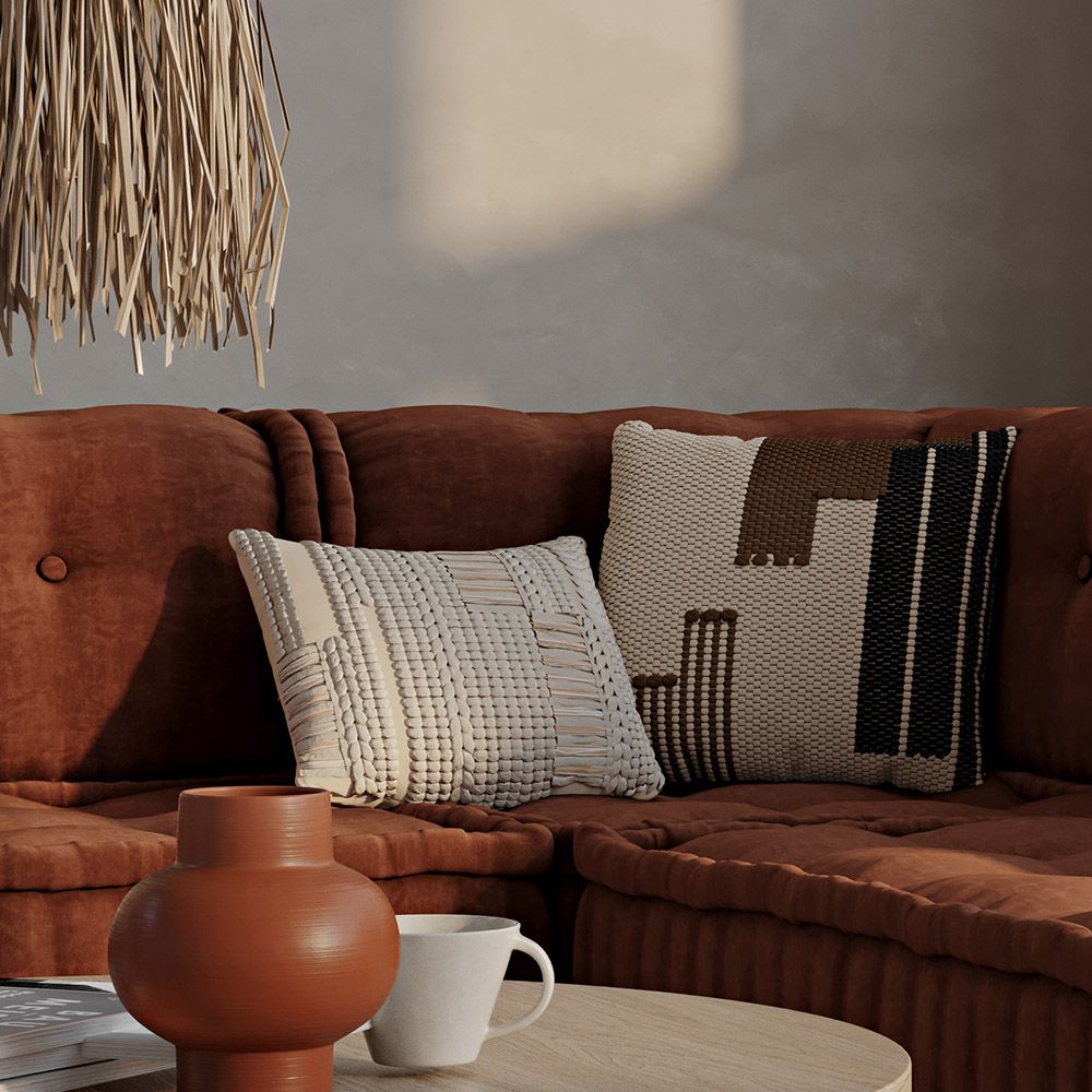 Cuscino Quadrato di Filato riciclato in Stile Boho Bali fodera + imbottitura - Chloe