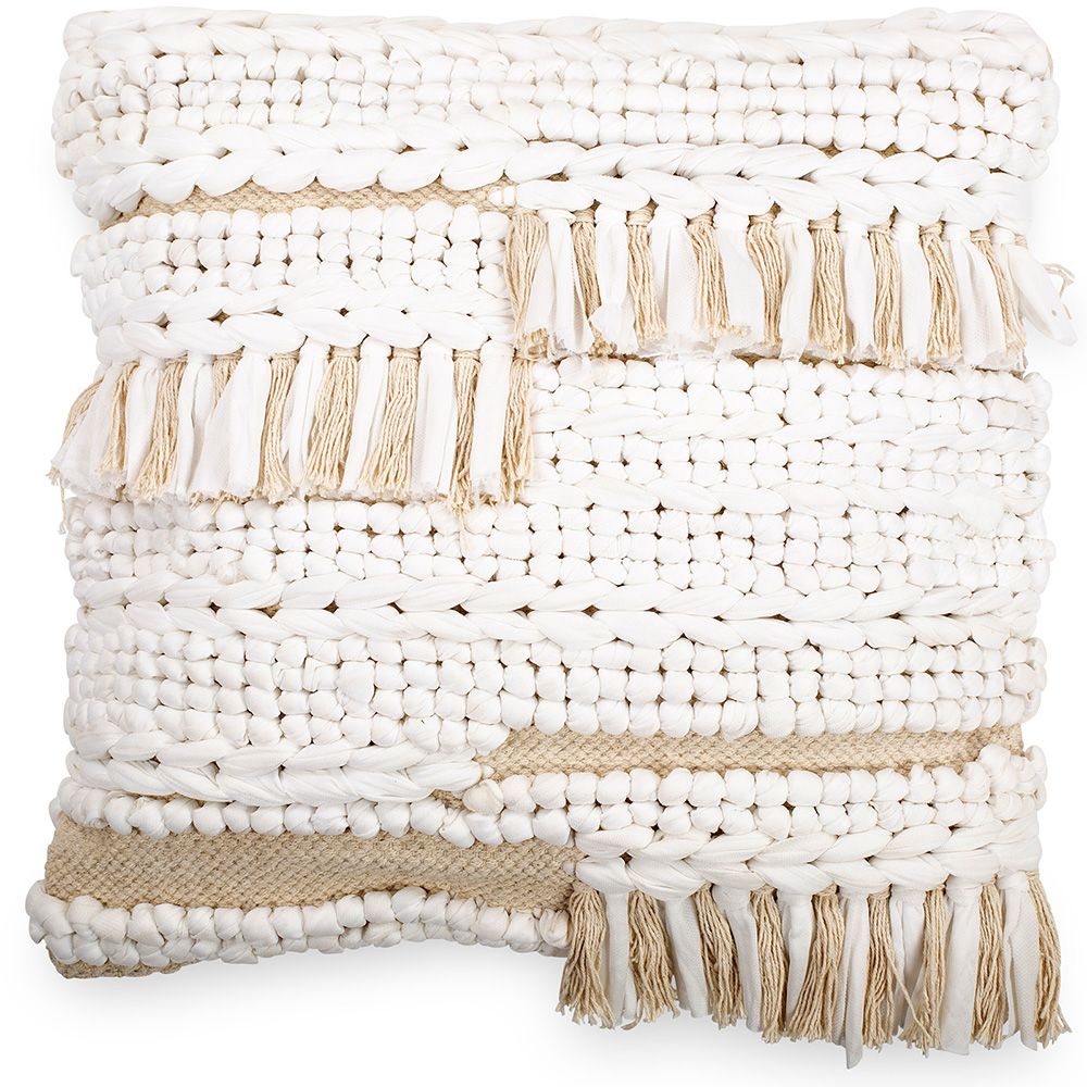 Cuscino Quadrato di Filato riciclato in Stile Boho Bali fodera + imbottitura - Chloe