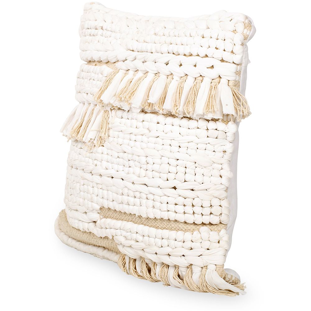 Cuscino Quadrato di Filato riciclato in Stile Boho Bali fodera + imbottitura - Chloe
