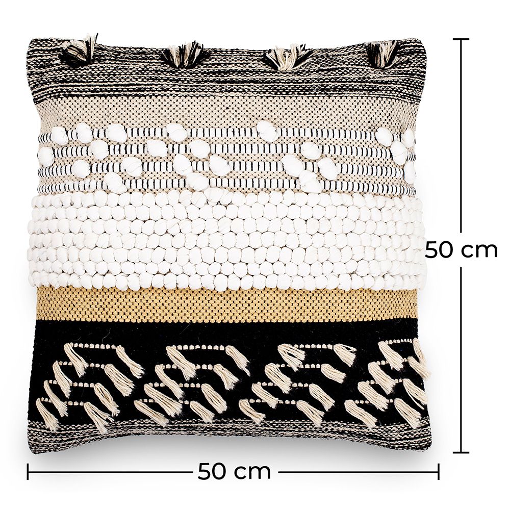 Cuscino Quadrato di Cotone in Stile Boho Bali fodera + imbottitura - Claudia