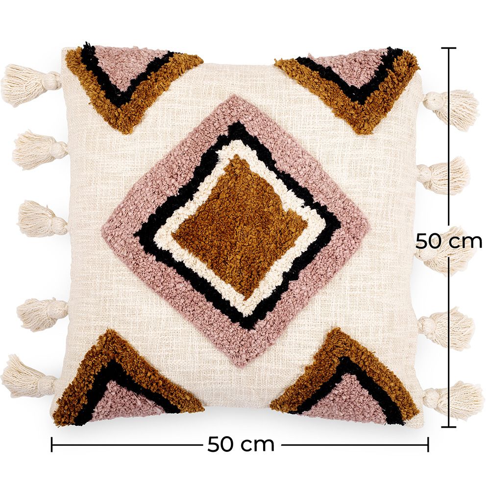 Cuscino Quadrato di Cotone in Stile Boho Bali fodera + imbottitura - Eloise