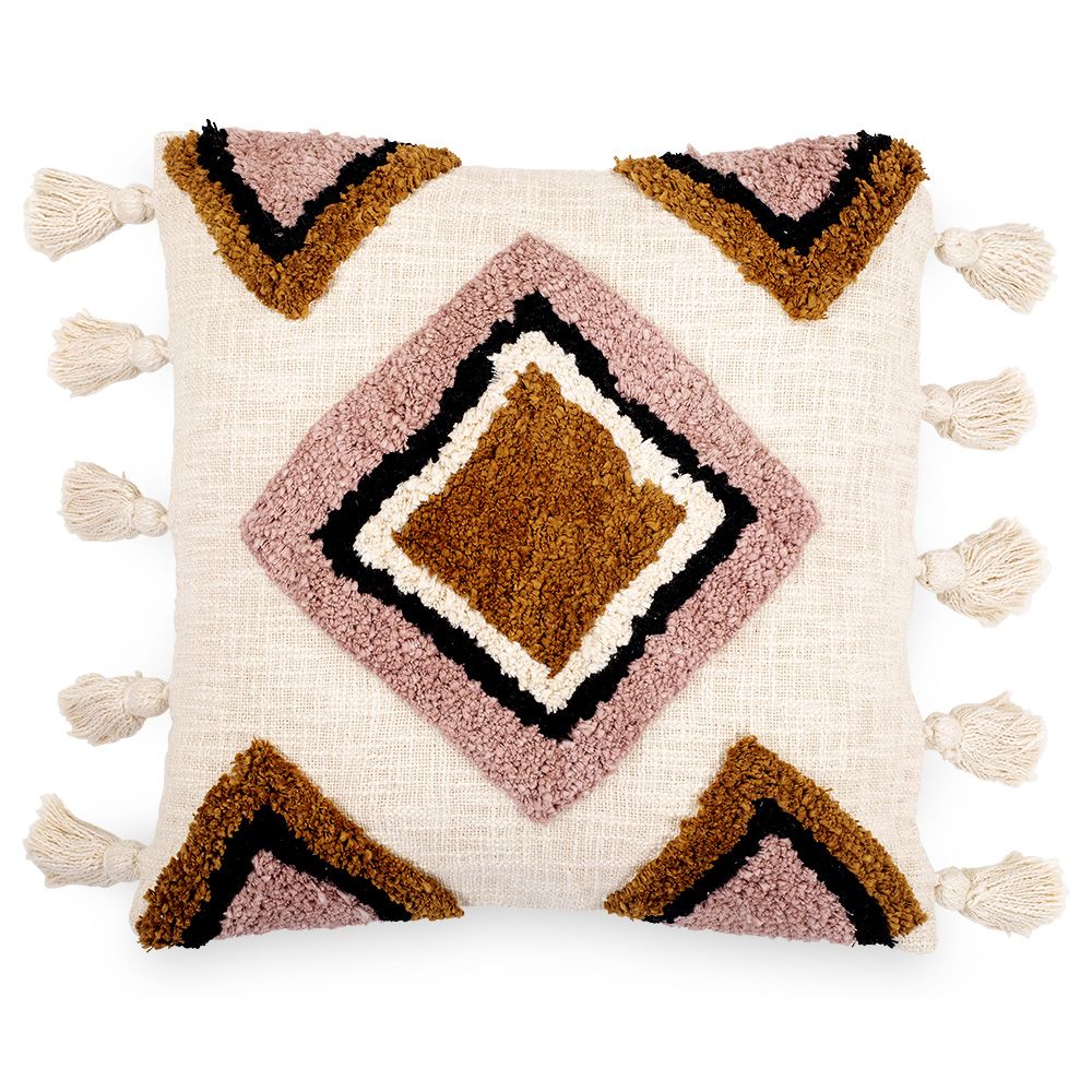 Cuscino Quadrato di Cotone in Stile Boho Bali fodera + imbottitura - Eloise