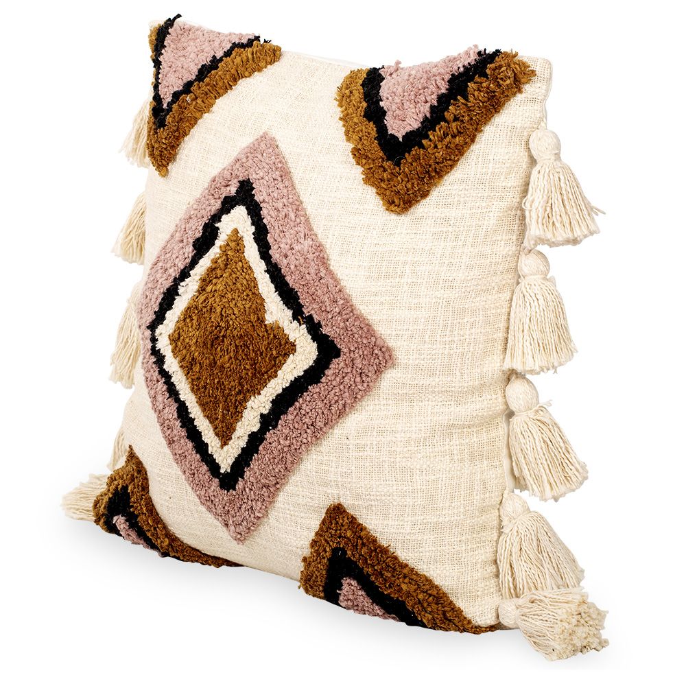 Cuscino Quadrato di Cotone in Stile Boho Bali fodera + imbottitura - Eloise