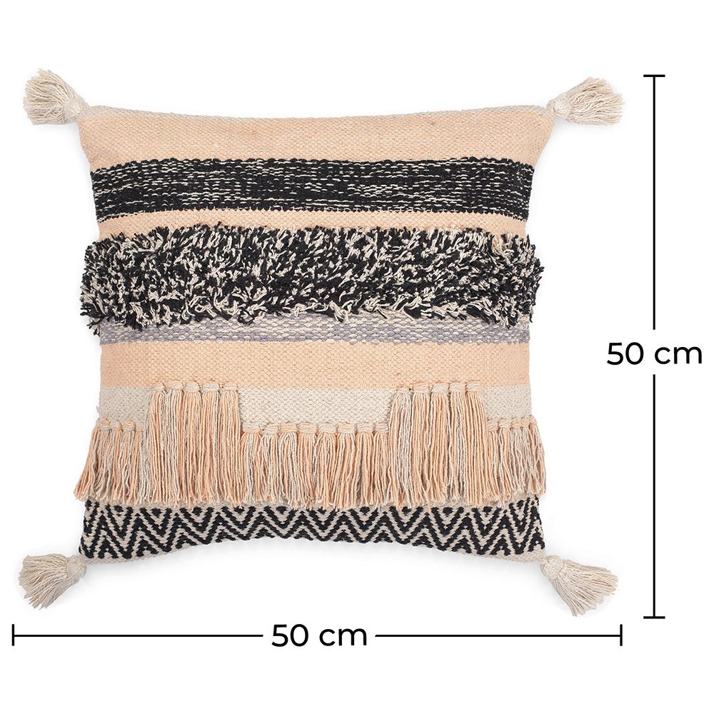 Cuscino Quadrato di Cotone in Stile Boho Bali fodera + imbottitura - Ava