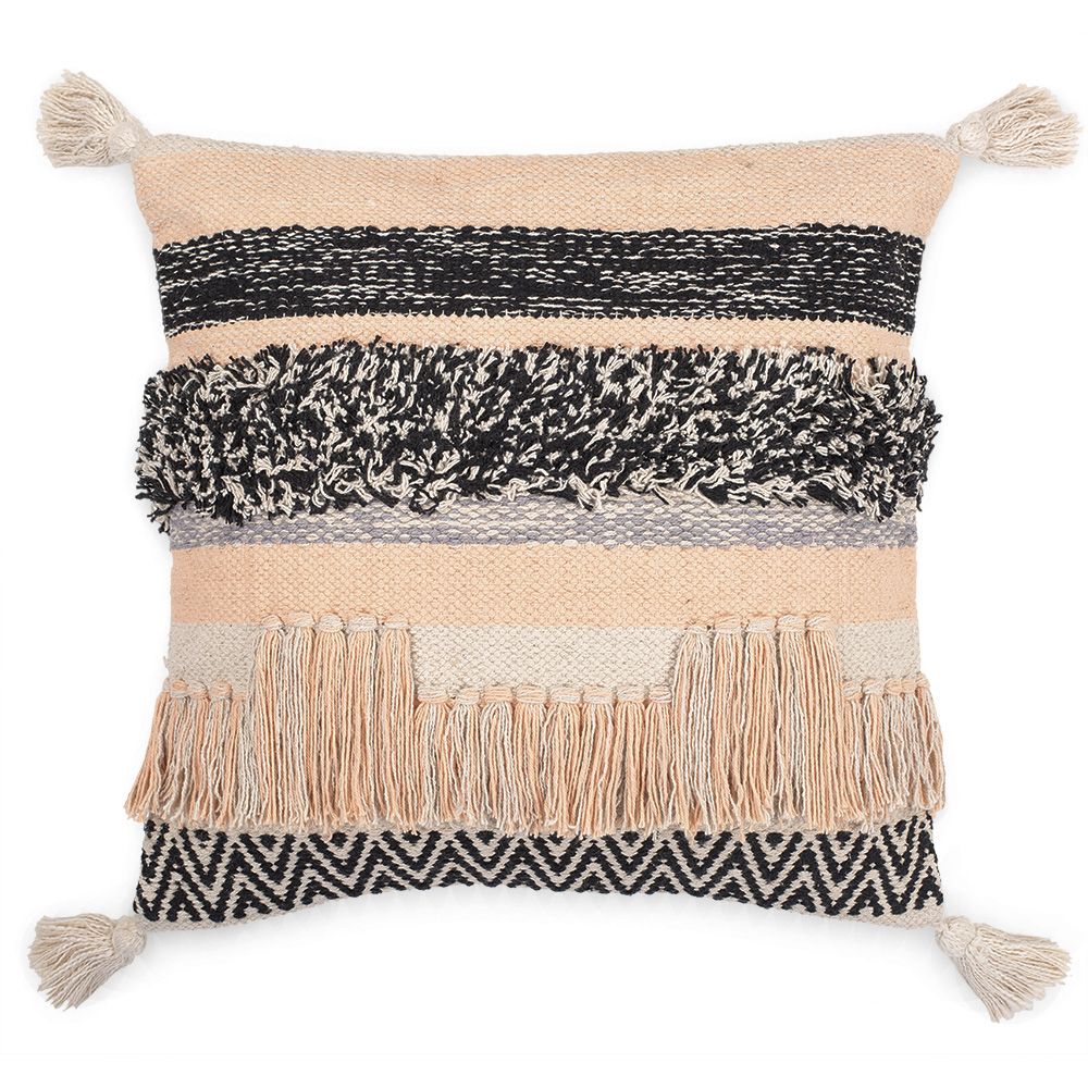 Cuscino Quadrato di Cotone in Stile Boho Bali fodera + imbottitura - Ava