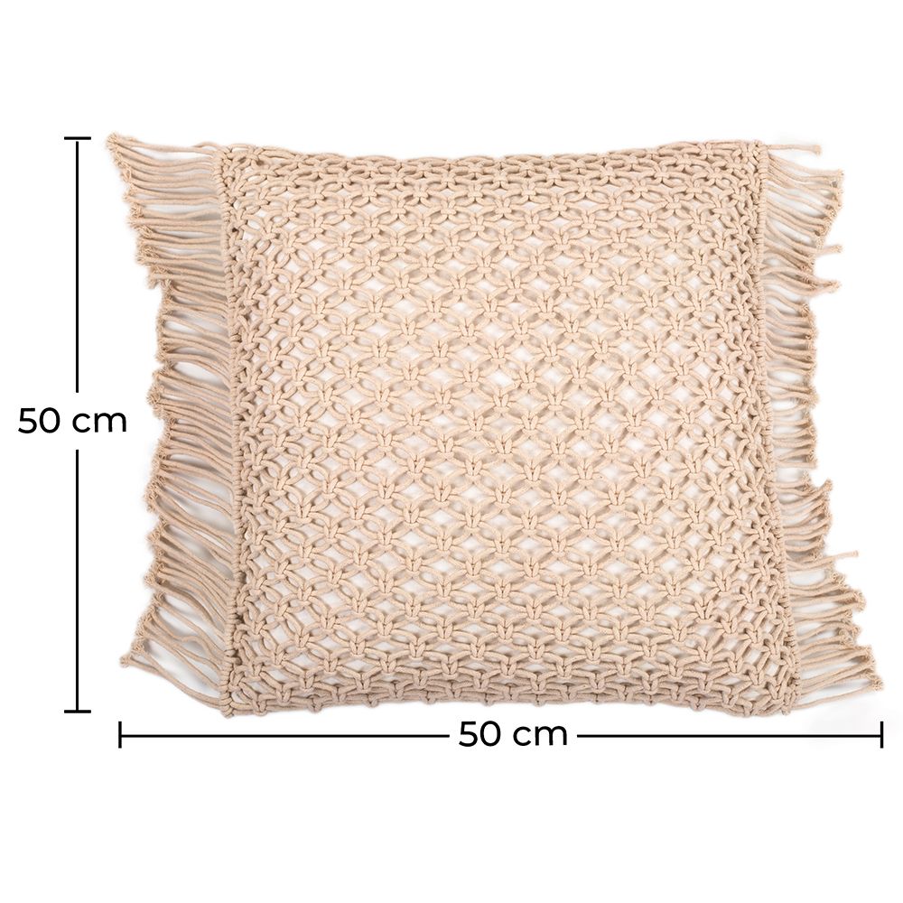 Cuscino Quadrato di Cotone in Stile Boho Bali fodera + imbottitura - Stella