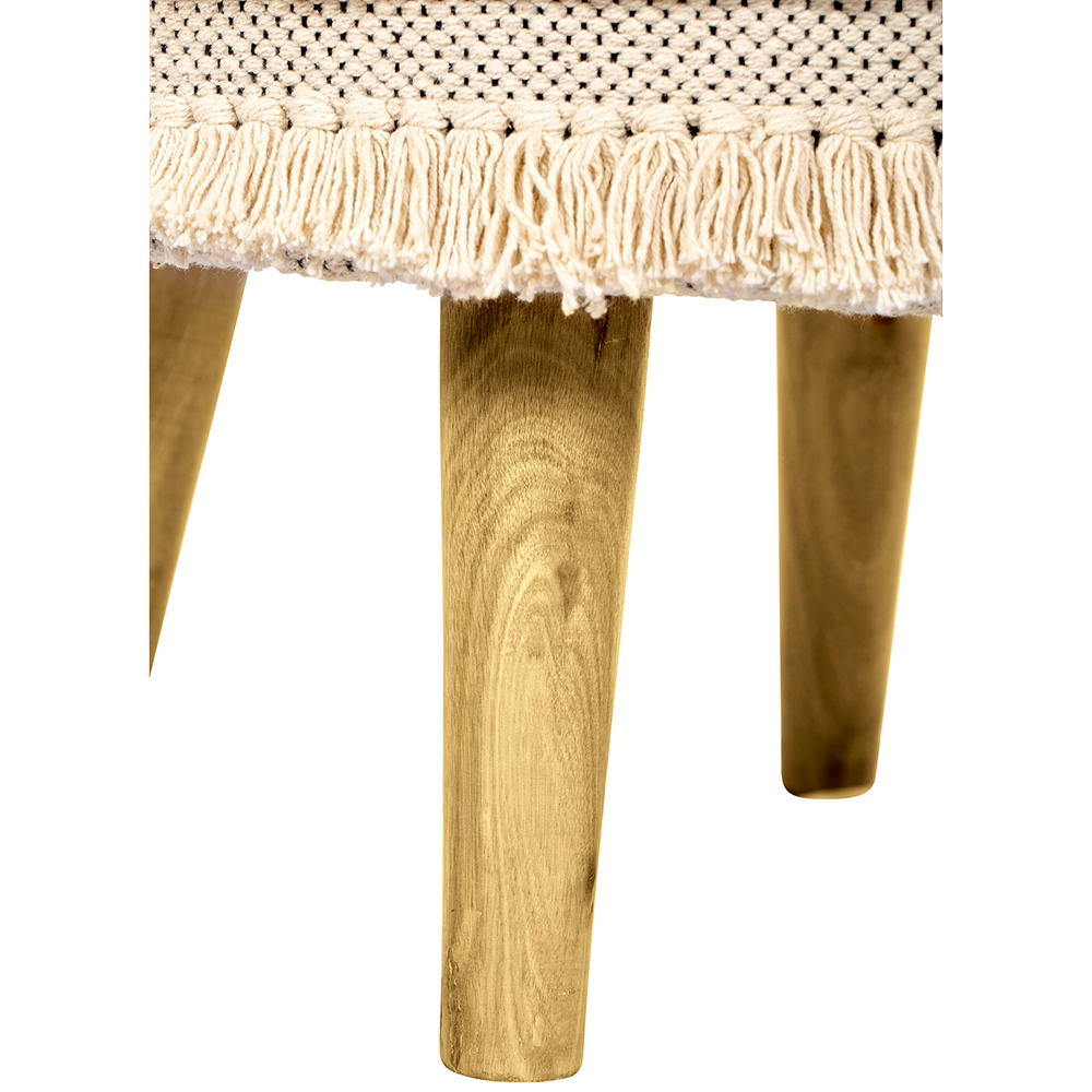 Sgabello Imbottito Stile Boho Bali in Legno - Rivestimento di Cotone - Janice Bali