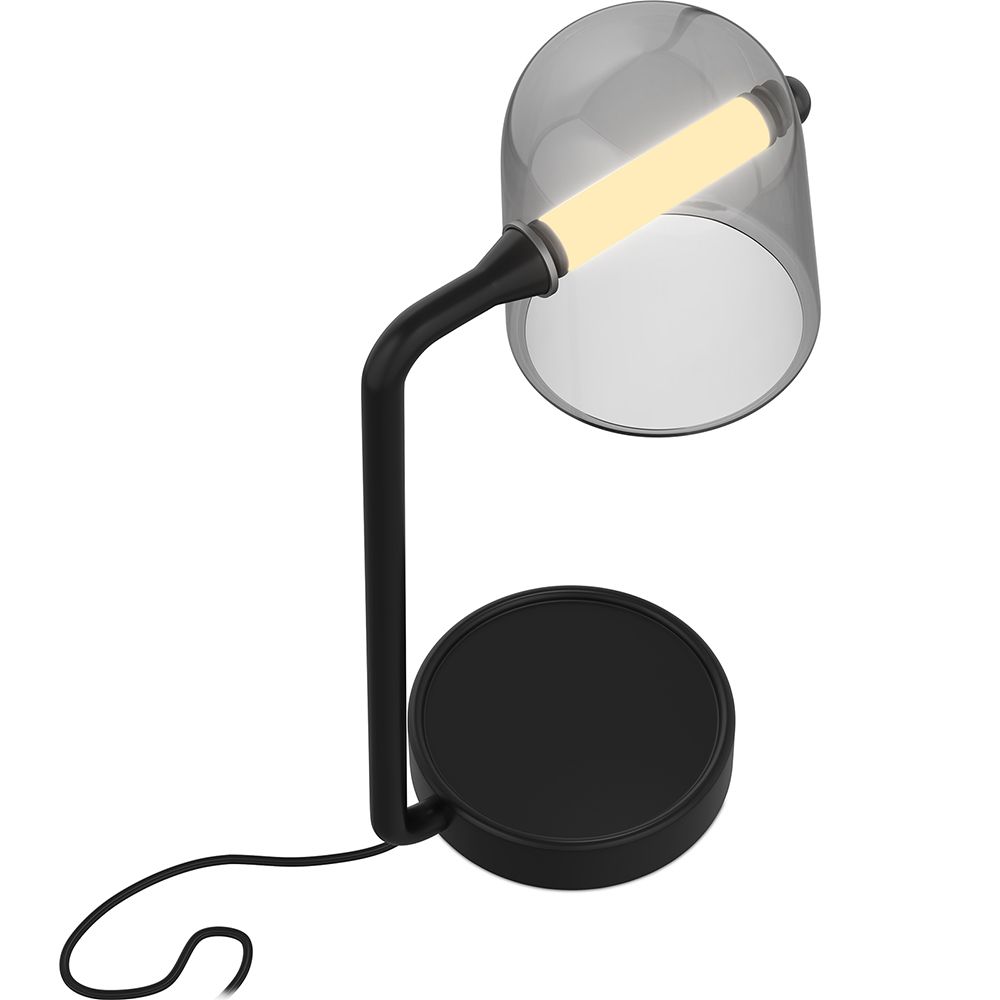 Lampada da tavolo a LED in vetro fumè, design moderno - Nam