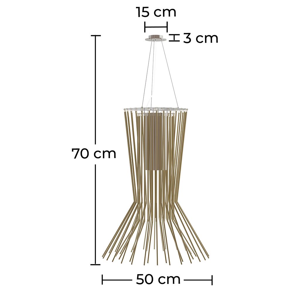 Lampada a soffitto dorata - Lampada a sospensione - Cosmo