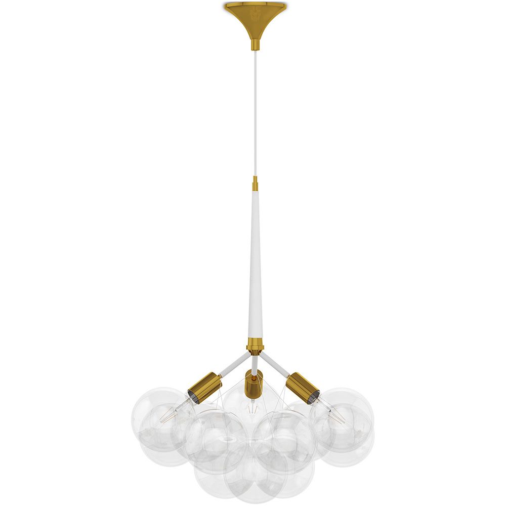 Lampadario con 3 lampadine e 9 bulbi decorativi, design moderno - Plaus