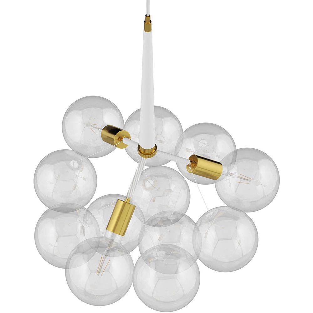 Lampadario con 3 lampadine e 9 bulbi decorativi, design moderno - Plaus