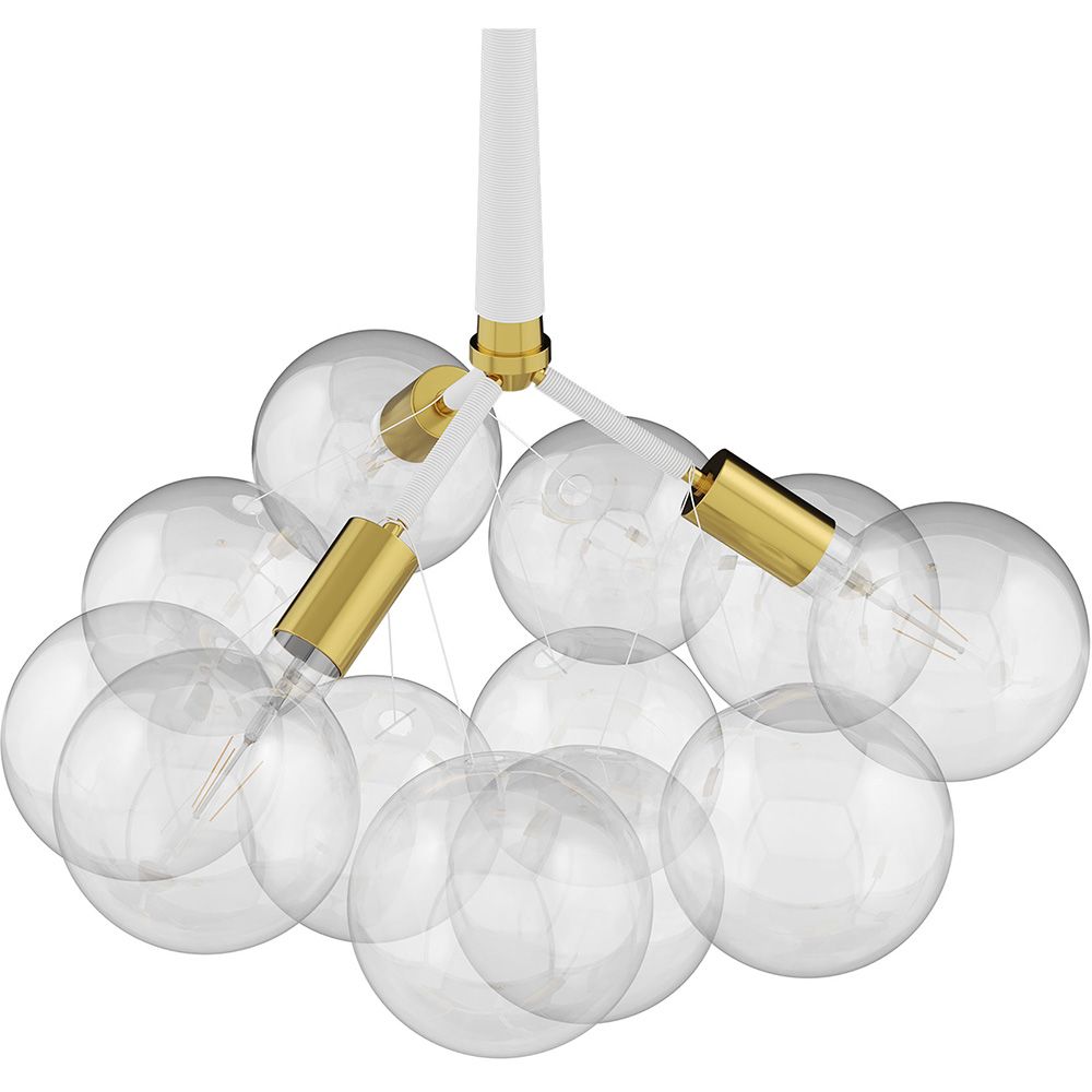 Lampadario con 3 lampadine e 9 bulbi decorativi, design moderno - Plaus