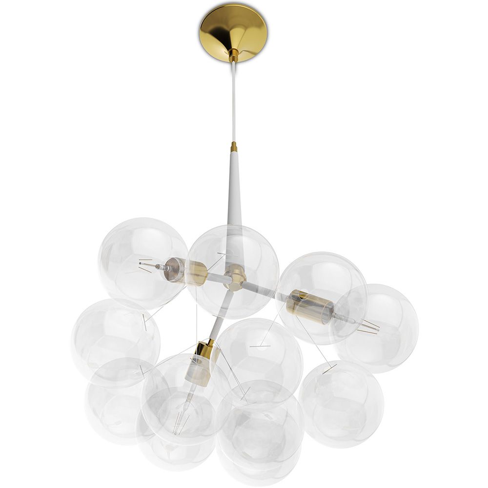 Lampadario con 3 lampadine e 9 bulbi decorativi, design moderno - Plaus
