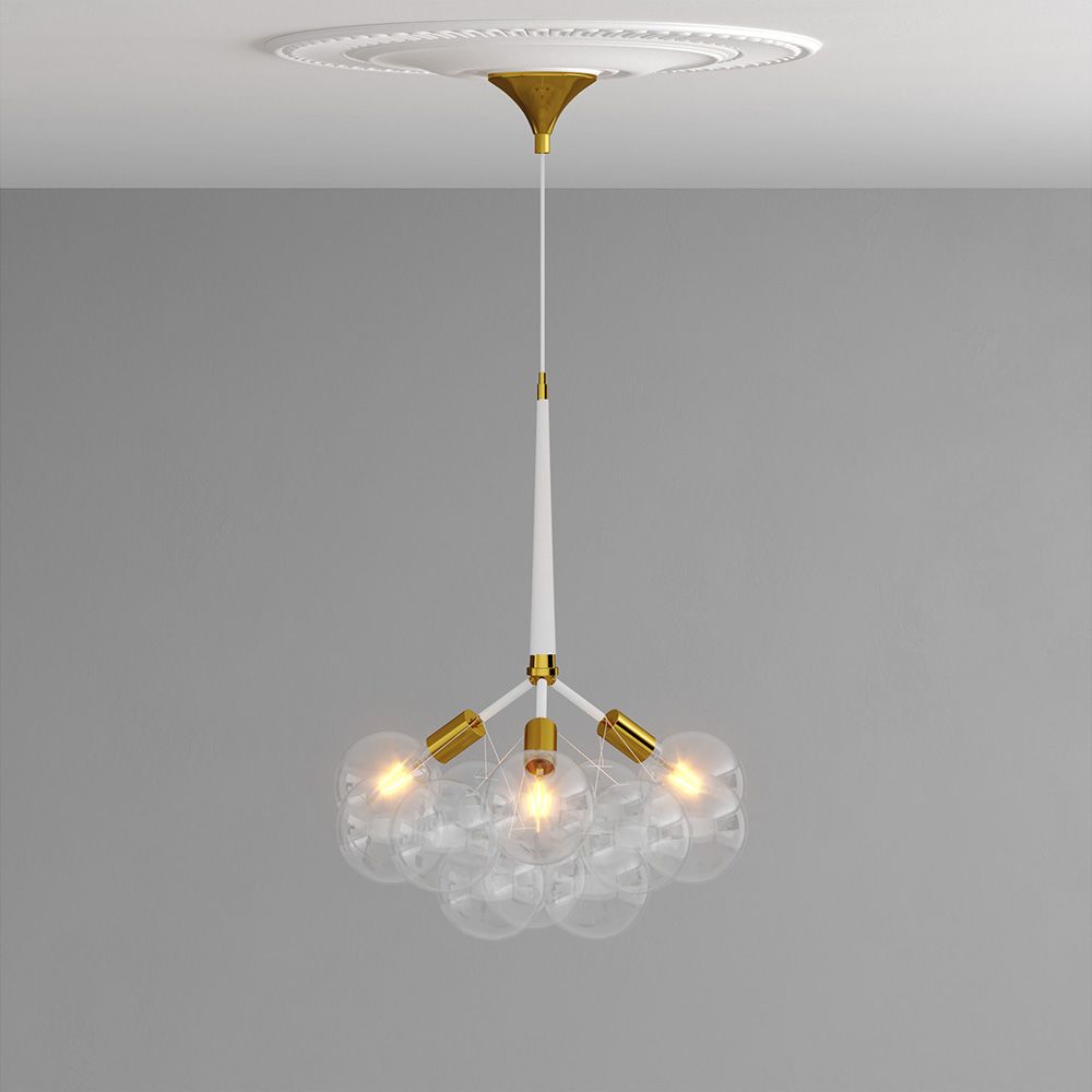 Lampadario con 3 lampadine e 9 bulbi decorativi, design moderno - Plaus
