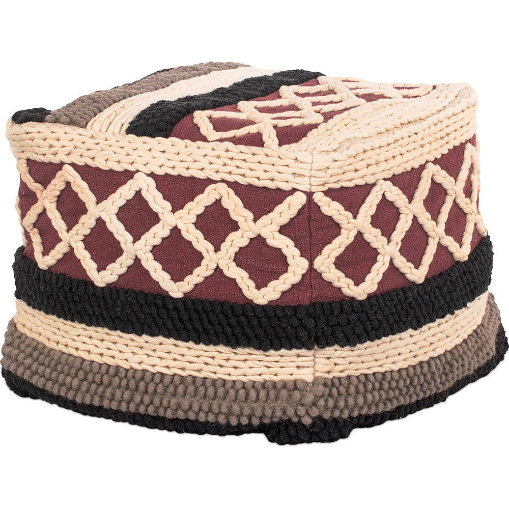 Pouf a Cubo Stile Boho Bali 100% Cotone Con Motivo Colorato - Munbay Bali