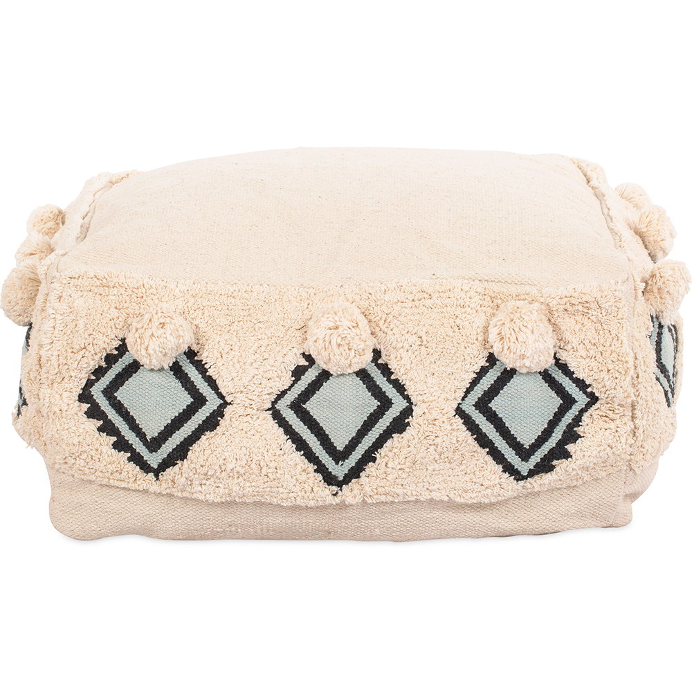 Pouf a Cubo Stile Boho Bali 100% Cotone Con Motivo Colorato - Iris Bali