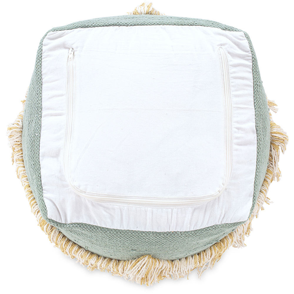 Pouf a Cubo Stile Boho Bali Cotone, Lana  Con Motivo Colorato - Janet Bali