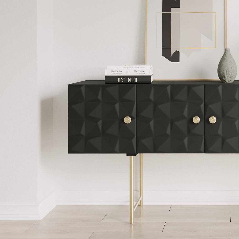 Consolle in Legno - Credenza in stile Vintage - Nero - Fros